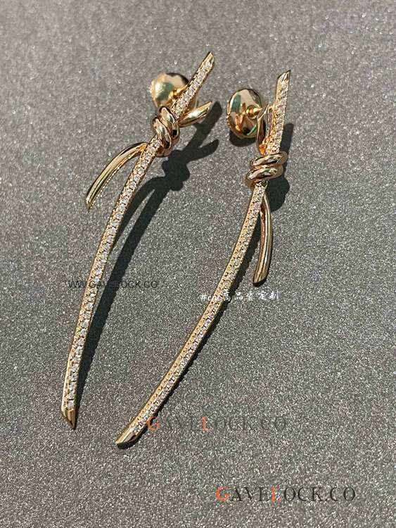 Best Quality Tiff@ny Knot Earrings Sterling silver with Diamonds